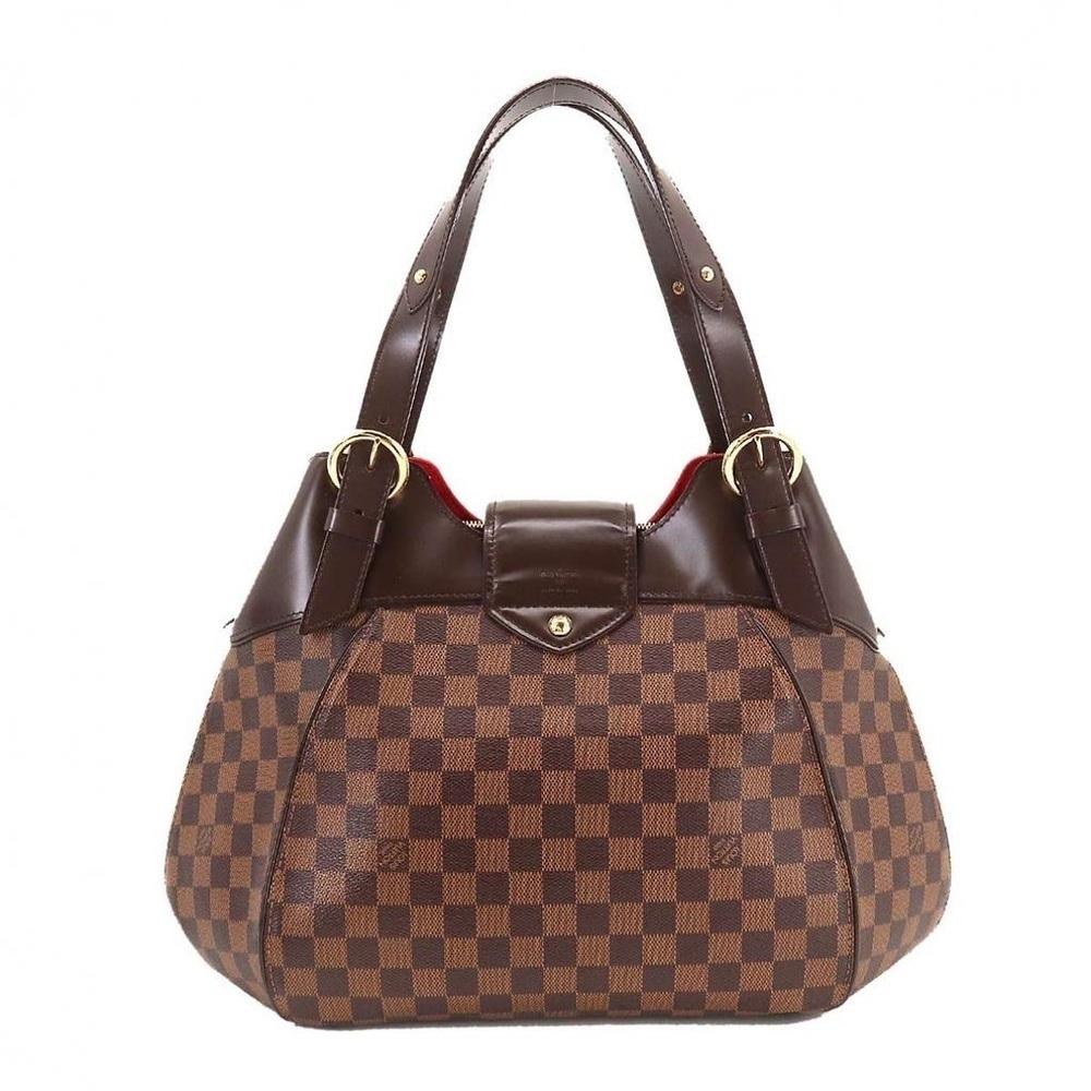 Louis Vuitton Sistina GM Damier Ebene Shoulder Bag Brown LV Canvas Gold Clasp - Picture 4 of 14